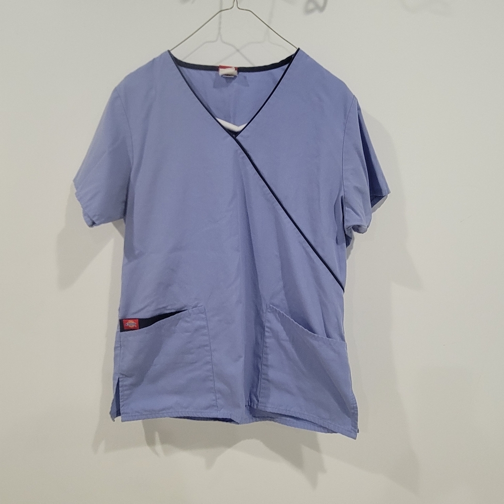Dickies Blue Scrub Top / Size Large